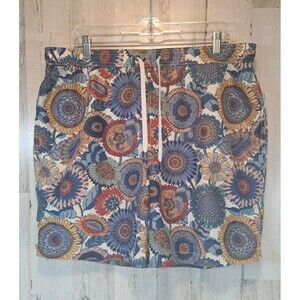 Onia The Charles Mens Swim Trunks XL Blue Multi Floral Lined Pockets Tropical